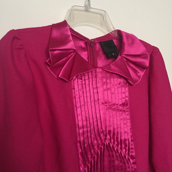 Anna Sui Pink Pleated Front Long Sleeve Blouse - Picture 5 of 14